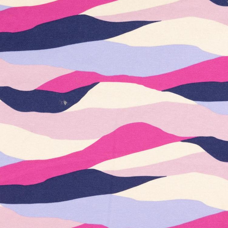 Alpenfleece Waves rosa- blau