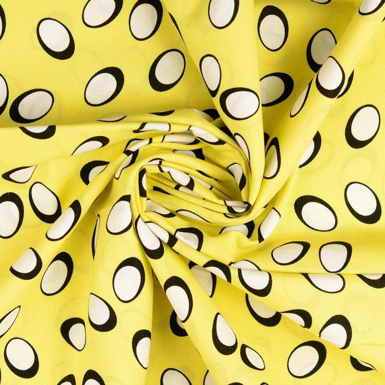 Baumwoll Cretonne Ostereier gelb - 1