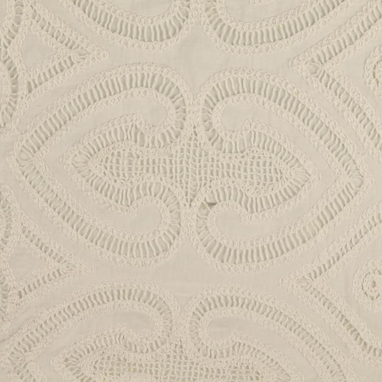 Baumwoll Häkel Stickerei Herz weiss