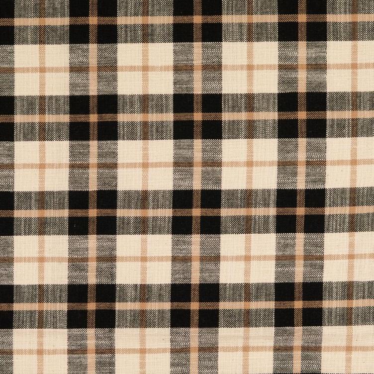 Baumwoll Karo schwarz beige ecru
