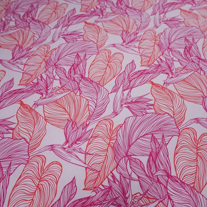 Baumwoll Stretch Blätter pink