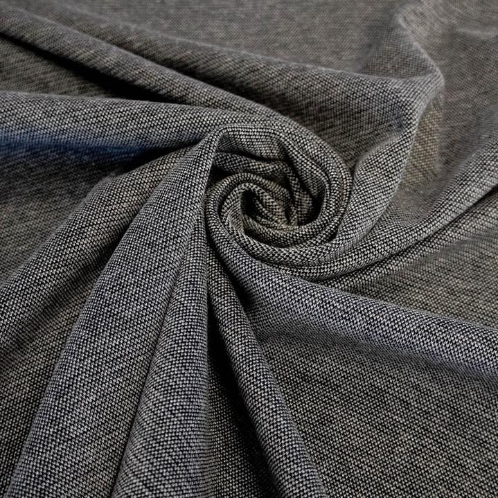 Baumwoll Strick Pique schwarz/grau