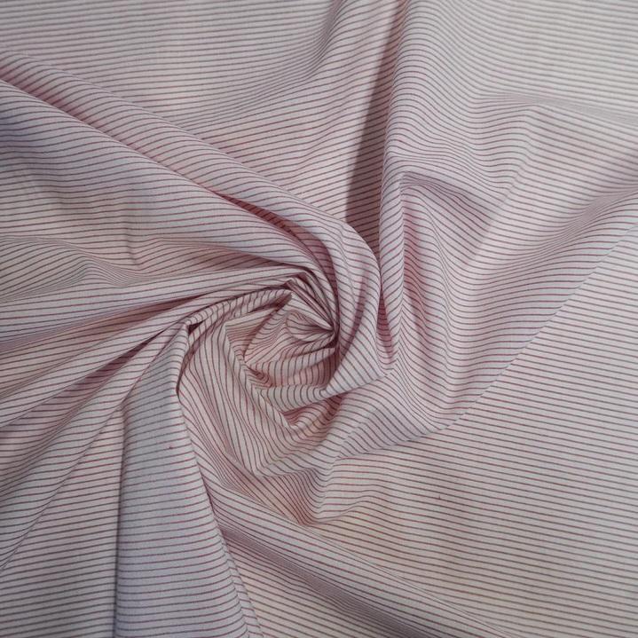 Baumwoll-Viscose gestreift rot/weiss