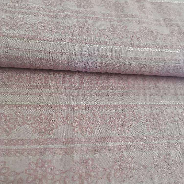 Baumwoll-Viscose gewebter Streifen altrosa