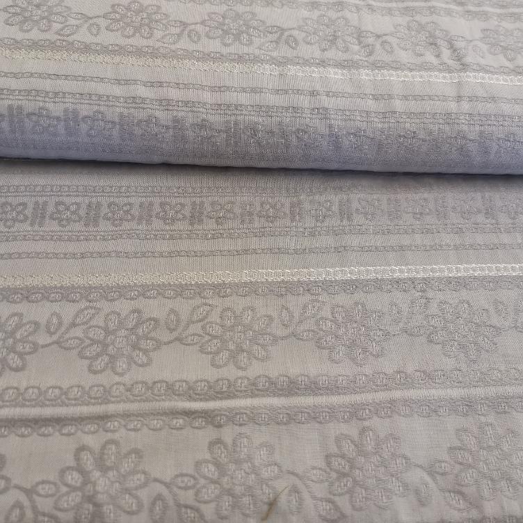 Baumwoll-Viscose gewebter Streifen grau