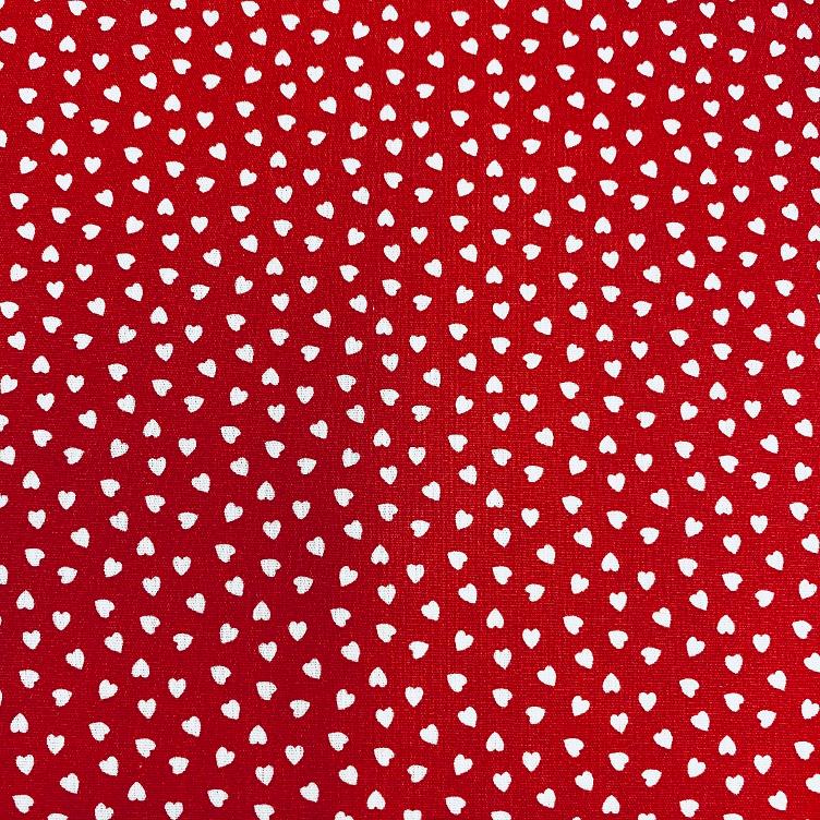 Baumwolle Herzen rot weiss