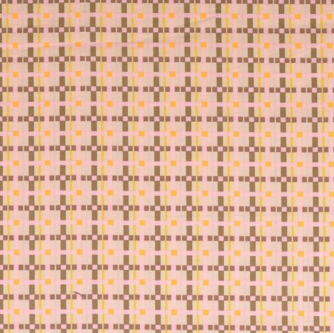 Baumwolle Karo ecru/braun/rosa/orange