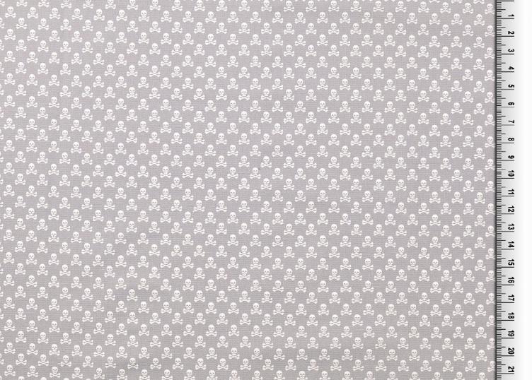 Baumwolle Totenköpfchen grau