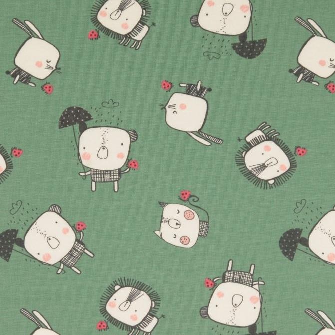 Bio Jersey Tiere grün