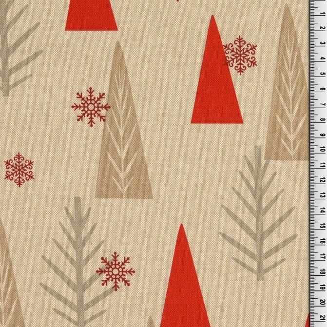 Canva Weihnachtsbäume rot beige
