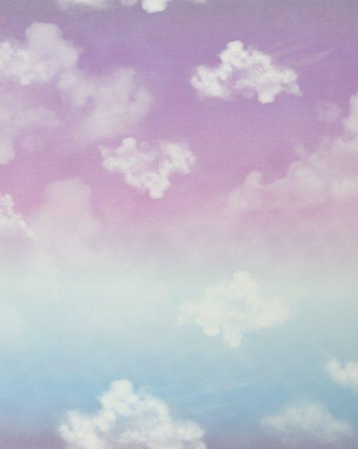 Cloudy Sky lycklig design hellblau lila Panel-Druck