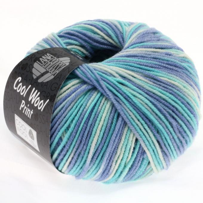 Cool Wool Print 728 himmelblau helltürkis