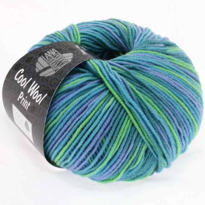 Cool Wool Print 757 türkis petrol himmelblau