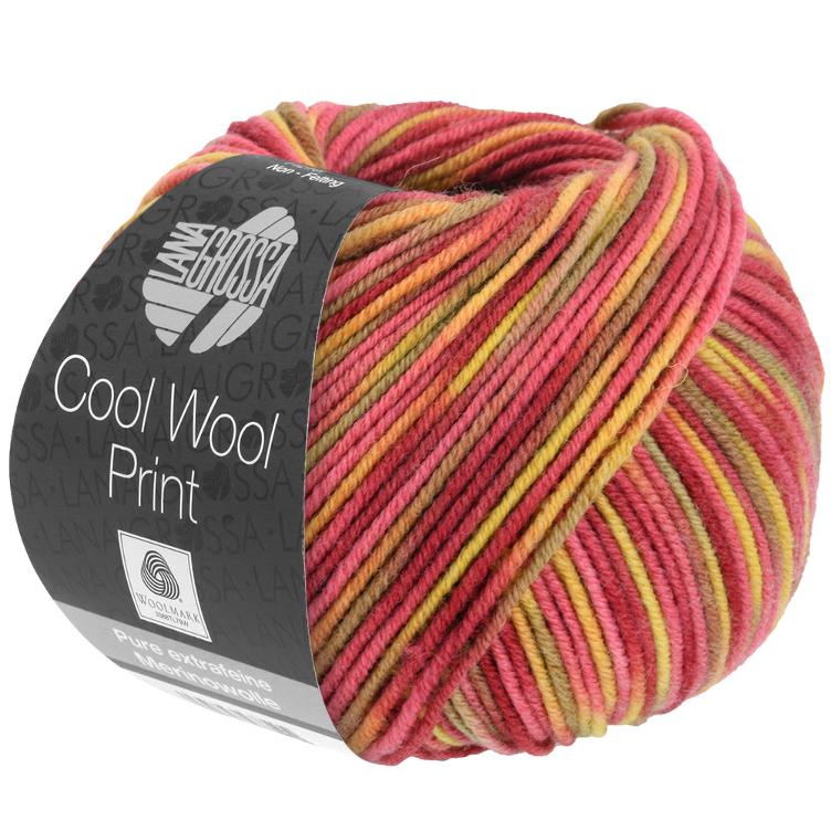 Cool Wool Print 825 gelb,orange,camel