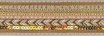 Dekorband mit Perlen Gold