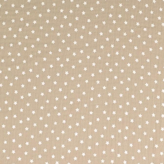 Double Gauze, Nuschistoff Sterne beige