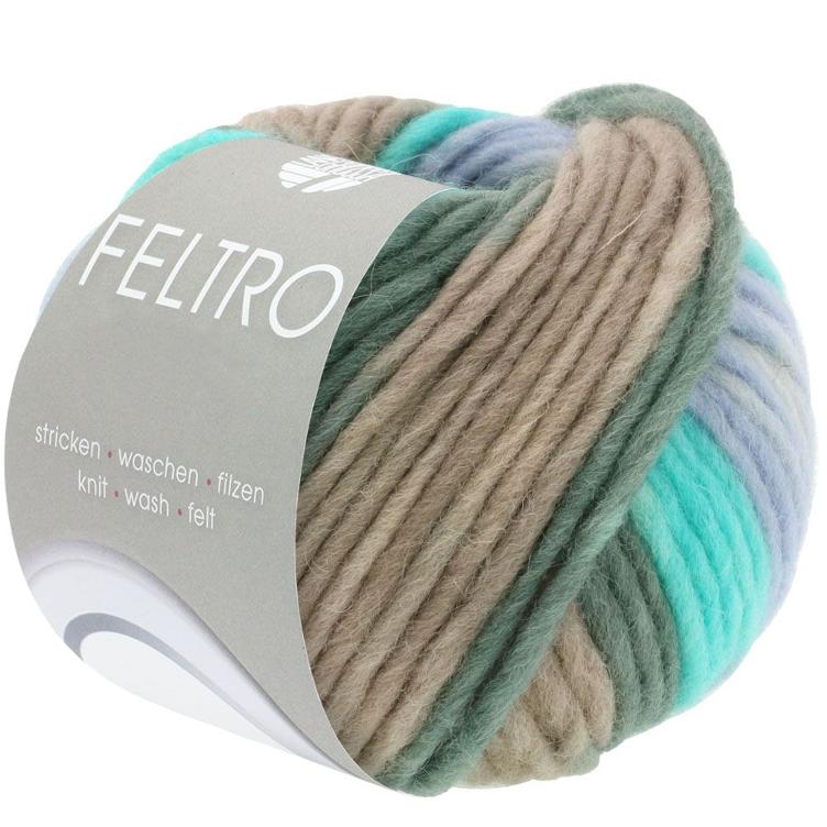 Feltro print 436 türkis, dunkelgrau, taupe