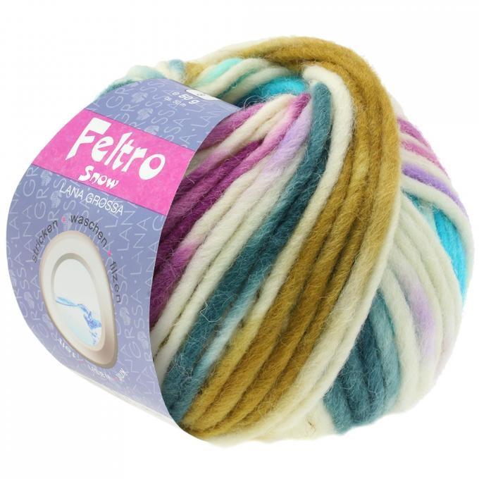 *Feltro Snow 455 rohweiss/flieder/violett/türkis/oliv/petrol