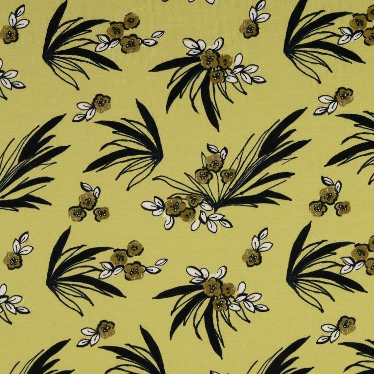 French Terry Blumenbouquet kiwi