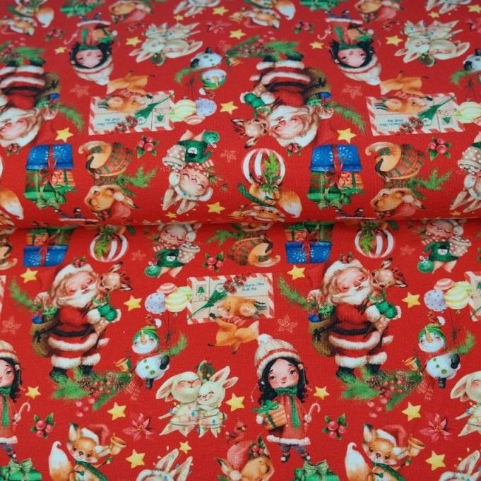 French Terry Christmas Elf rot