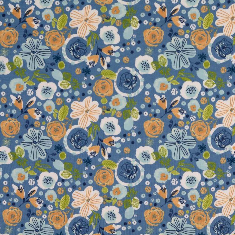 French Terry Peach Touch blau