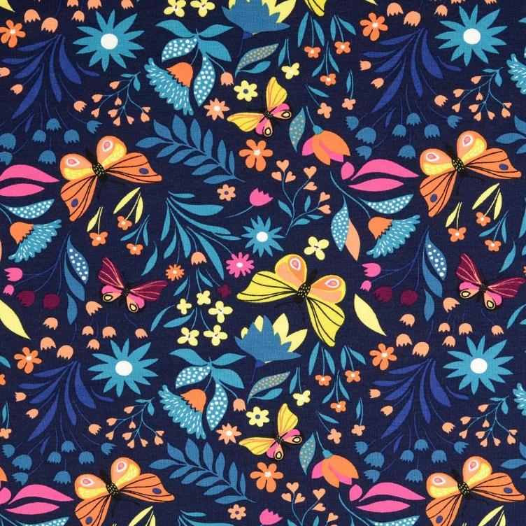 French Terry Schmetterlingswiese marine