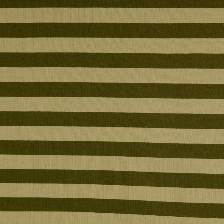 French Terry streifen olive/beige