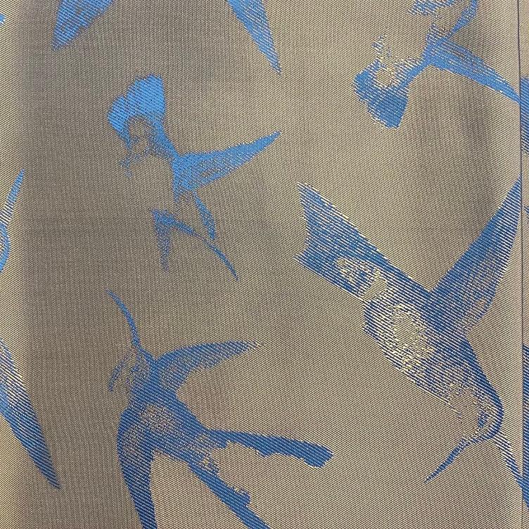 Futterstoff Schwalbenflug braun/blau