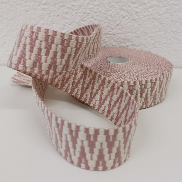 Gurtband 40mm Jacquard Aztek beige altrosa