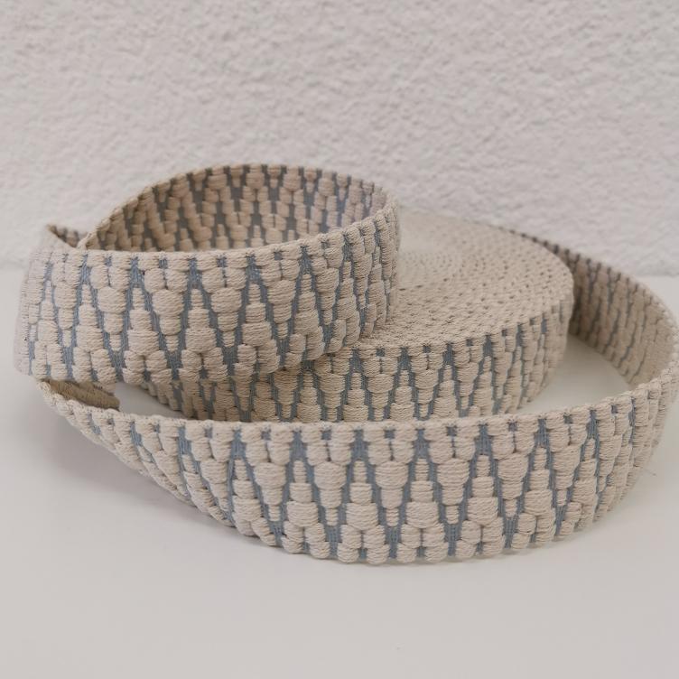 Gurtband 40mm Jacquard Aztek beige hellblau