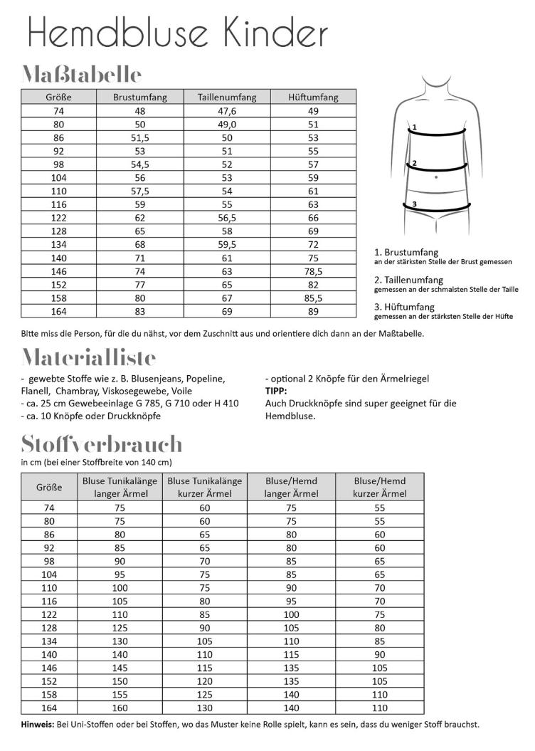 Hemdbluse Kinder Gr. 74-164 - 5