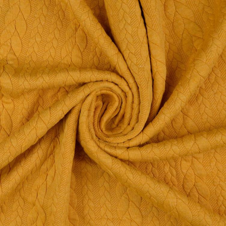 Jacquard Zopfmuster senf