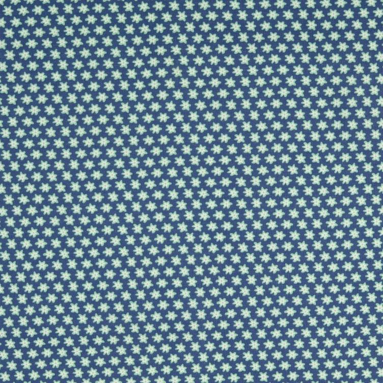 Jersey Blümchen mint auf blau
