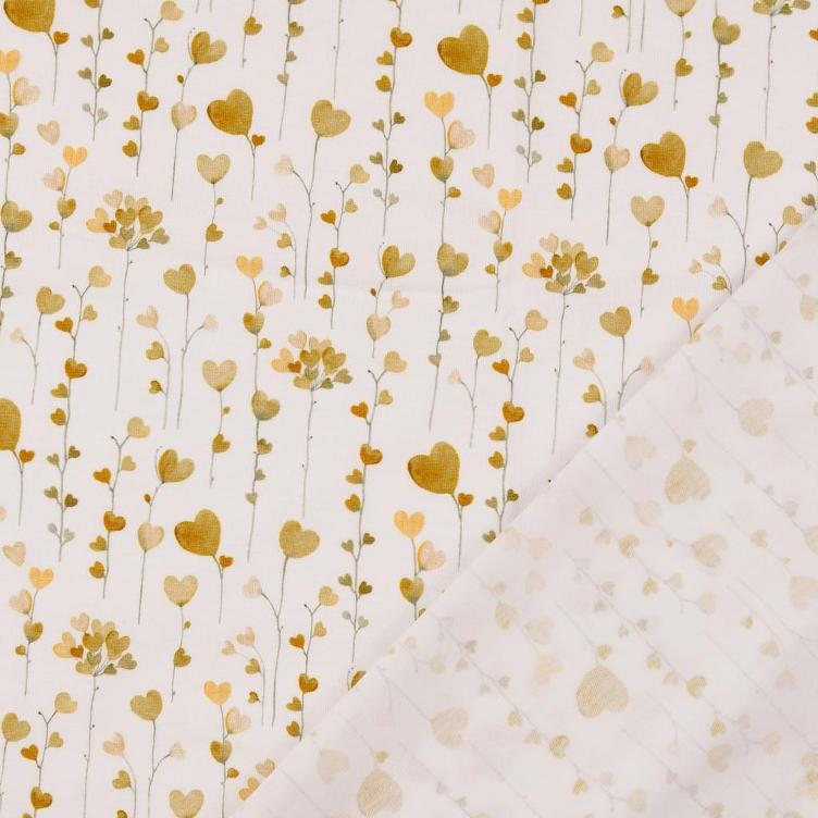 Jersey natural Herzranken weiss