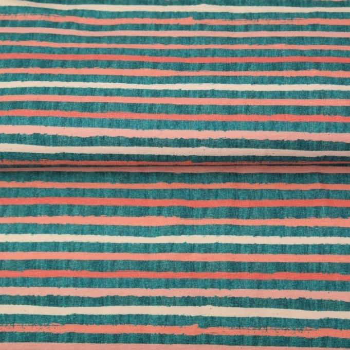 Jersey Streifen petrol rosa