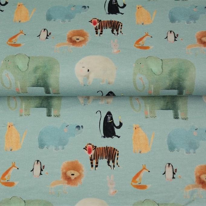 Jersey Tierparade auf hellblau