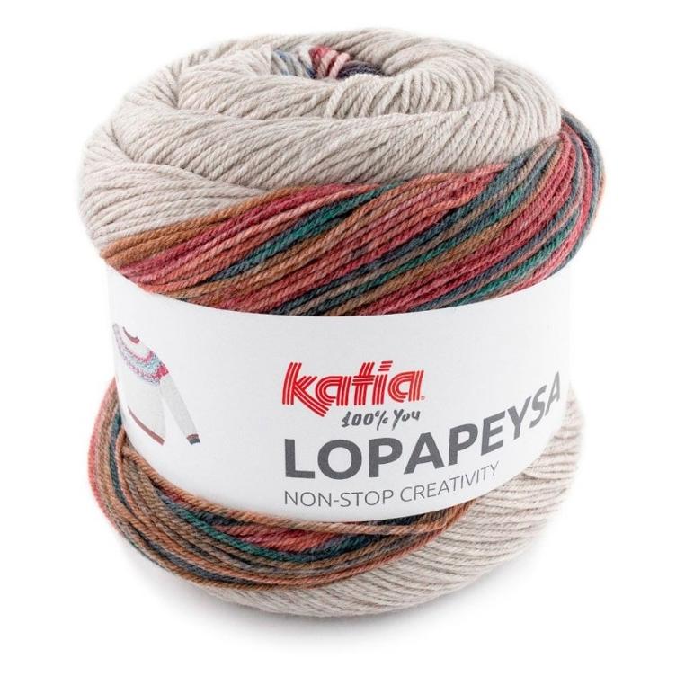 katia Lopapeysa 102 blau/rot/d`grau/grün