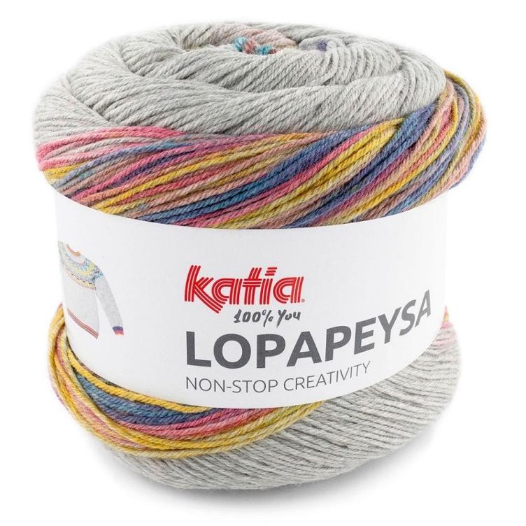 katia Lopapeysa 200 pink/blau/gelb/bordeaux