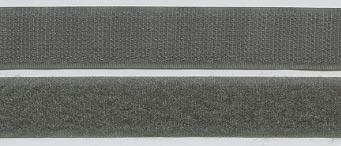 Klett 20 mm dunkelgrau Haken+Flausch