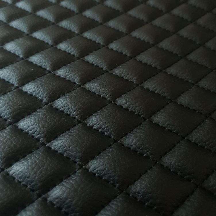 Kunstleder gesteppt Matelassé Rhombus schwarz