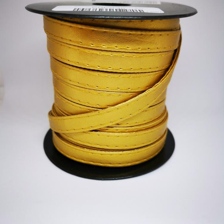 Kunstleder Gurtband 10mm gold