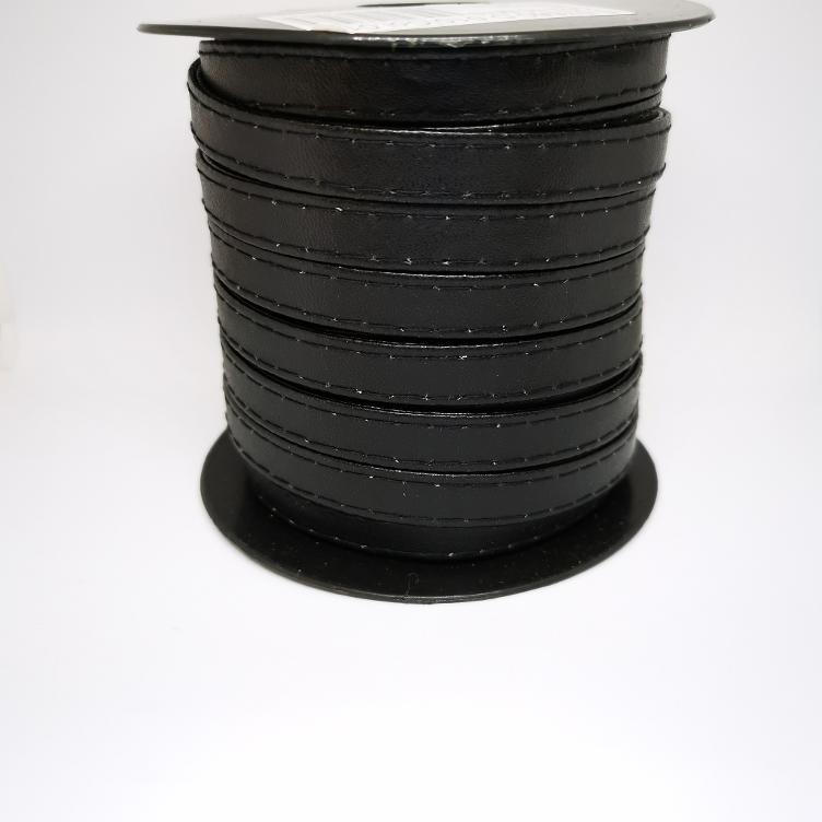 Kunstleder Gurtband 10mm schwarz 014
