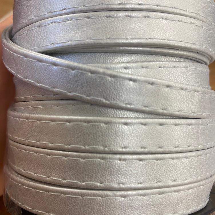 Kunstleder Gurtband 10mm silber 002