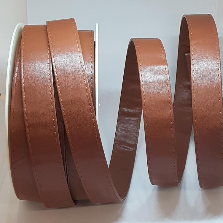 Kunstleder Gurtband 25mm braun 060