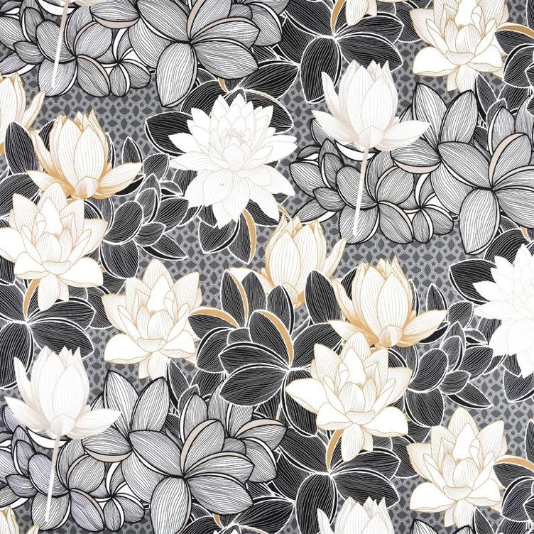 Lotus Satin schwarz gold