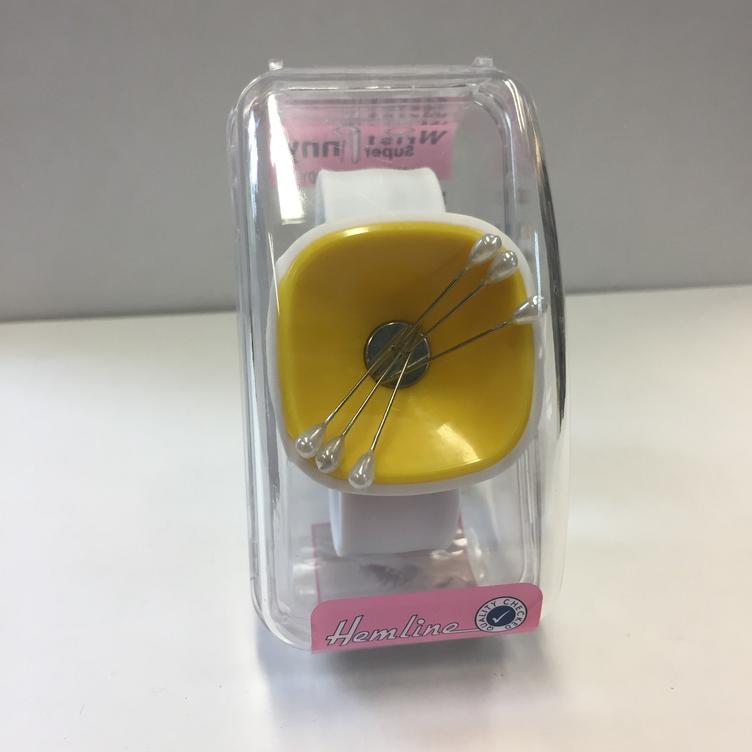 Magnetisches Armnadelkissen weiss Nadelschale farbig