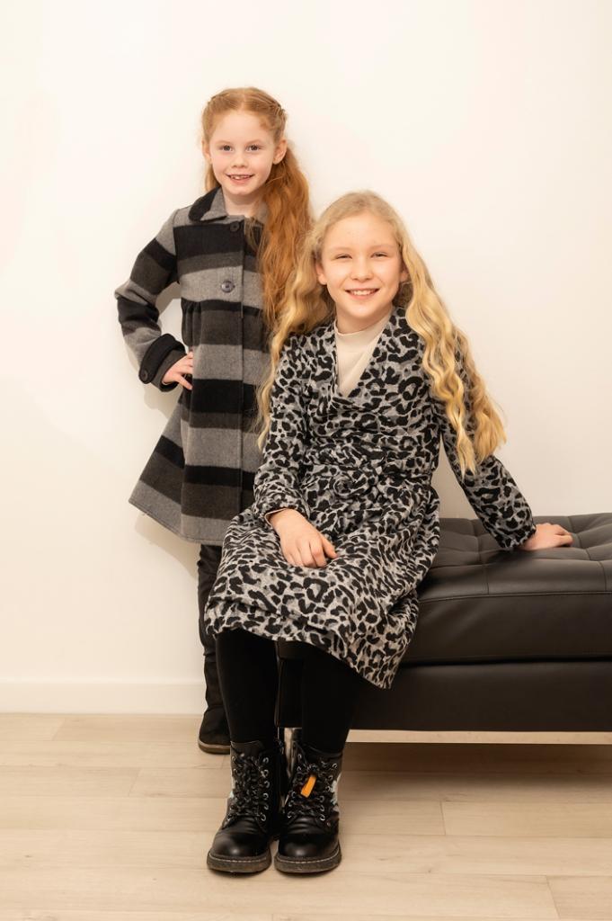 Mantelstoff gestreift schwarz grau - 2