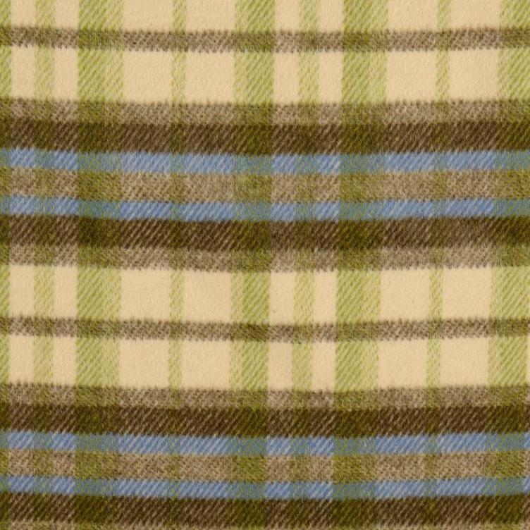 Mantelstoff Karo Flausch Olive Nature