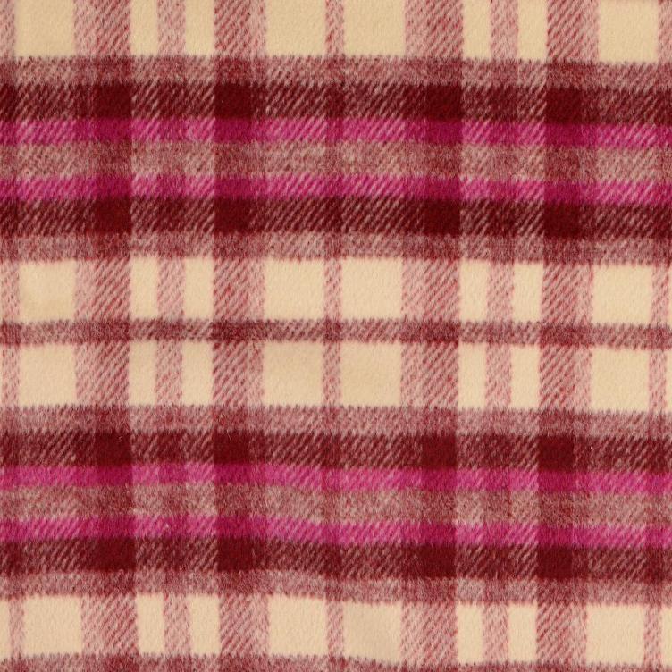 Mantelstoff Karo Flausch Pink Nature