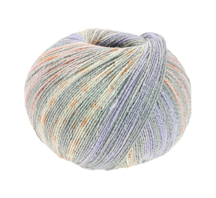 Meilenweit 100 Cotton Bamboo Cecilia 3223 Rohweiß/Flieder/Orange/Hellgrau/Lachs